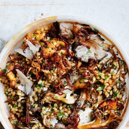 Herby Barley Salad with Butter-Basted Mushrooms