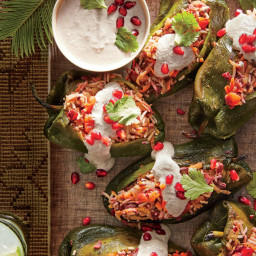 Hibiscus-Stuffed Chiles with Walnut Sauce