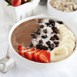 High Fiber and Protein Chocolate Smoothie Bowl