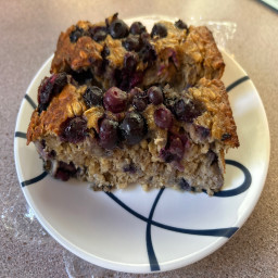 High protein, blueberry baked oatmeal