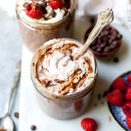 High Protein Brownie Batter Overnight Oats