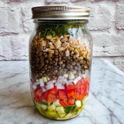 High-Protein Vegan Lentil Salad Jars