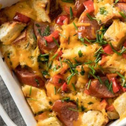 Hillshire Farm® Smoked Sausage and Cheddar Overnight Bread Pudding Rec