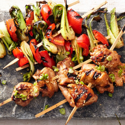 Hoisin Chicken and Bok Choy Kebabs