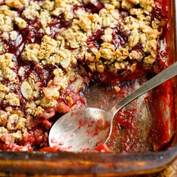 Holiday Perfect Plum Crisp with Almond-Oat Toppping