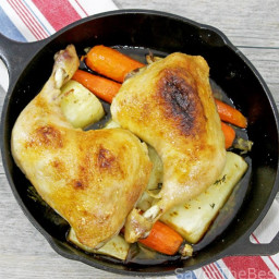 Cast Iron Roast Chicken with Root Vegetables