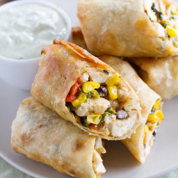 Southwestern Egg Rolls with Avocado Ranch Dipping Sauce