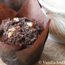 Double Chocolate Muffins with Zucchini and Chocolate Pecan Streusel