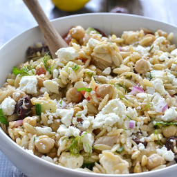 Mediterranean Orzo Salad with Tuna and Chickpeas