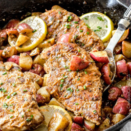 Chicken and Potatoes Skillet in Lemon Paprika Sauce