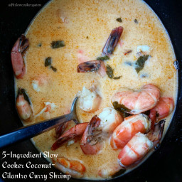 5-Ingredient Slow Cooker Coconut-Cilantro Curry Shrimp