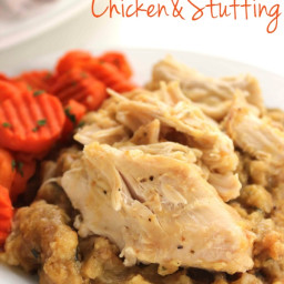 Easy Slow Cooker Chicken and Stuffing