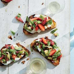 Grilled Strawberry-Avocado Toasts with Burrata