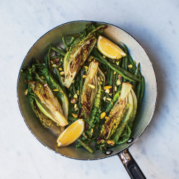 Warm Green Beans and Lettuce in Anchovy Butter