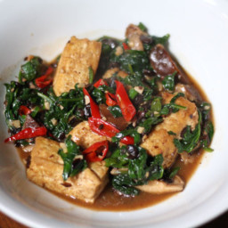 Home-Style Tofu with Mushrooms, Spinach, and Fermented Black Beans Recipe