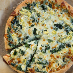 Homemade Artichoke Pizza with Spinach
