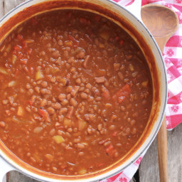 Homemade Baked Beans with Ham and Peppers