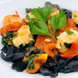 Homemade Black Squid Ink Pasta for a Halloween Treat