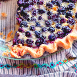 Homemade Blueberry Custard Pie