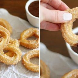 Homemade Churros with Chocolate-Peanut Butter Sauce