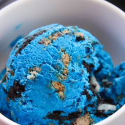 Homemade Cookie Monster Ice Cream