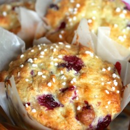 Homemade Cranberry and Orange Yogurt Muffins