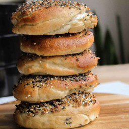 Homemade everything bagels