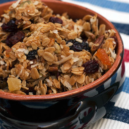 Homemade Granola with Nuts, Seeds and Dried Fruit