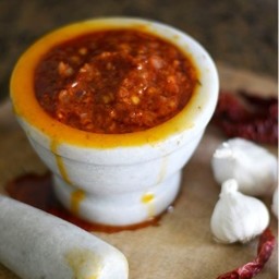 Homemade hot chilli garlic sauce