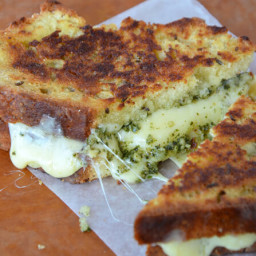 Homemade Irish Soda Bread Grilled Cheese with Pesto