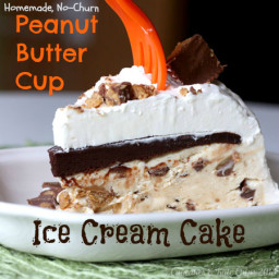 Homemade No-Churn Peanut Butter Cup Ice Cream Cake