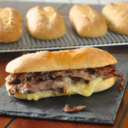 Homemade Philly Cheesesteak with recipe for the best rolls.