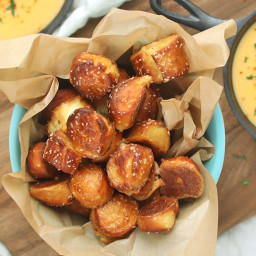 Homemade Pretzel Bites with Beer Cheese Dipping Sauce