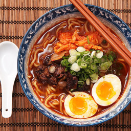 Homemade Shin Cup-Style Spicy Korean Ramyun Beef Noodle Soup Recipe