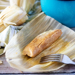 Homemade Tamales with Cheese and Green Chiles