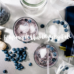 Homemade Ginger Ale Blueberry Spritzers