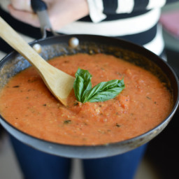 Homemade Roasted Tomato Basil Marinara Sauce