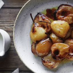 Honey-and-Butter-Baked Pears with Cold Cream