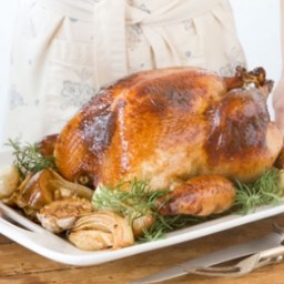 Honey and Rosemary Brined Turkey with Herb Riesling Gravy