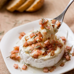 Honey Baked Camembert with Bacon and Rosemary