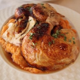 Honey-butter Baked Chicken With Mashed Sweet Potatoes