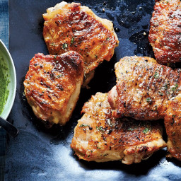 Honey-Butter-Grilled Chicken Thighs with Parsley Sauce