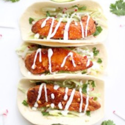 Honey Chipotle Chicken Tacos with Cilantro Lime Sauce