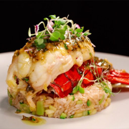 Honey Garlic Butter Lobster Tail With Fried Rice