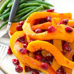 Honey-Glazed Roasted Butternut Squash and Cranberries
