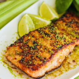 Honey Glazed Salmon with Browned Butter Lime Sauce