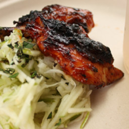 Honey Lavender Lemonade, Chipotle BBQ Grilled Chicken and Apple Slaw with M