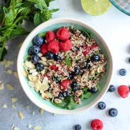 Honey Lime Berry Quinoa Salad with mint
