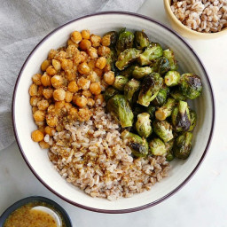 Honey Mustard Brussels Sprouts and Chickpea Bowls