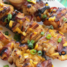 Honey Mustard Chicken and Bacon Skewers
